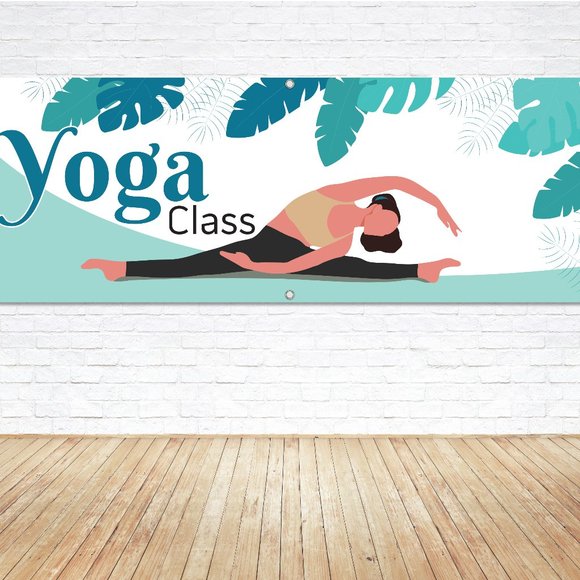 YOGA CLASS Generic Vinyl Banner 5ft. Sign Yogi Instructor Facility Signage New - Picture 1 of 4